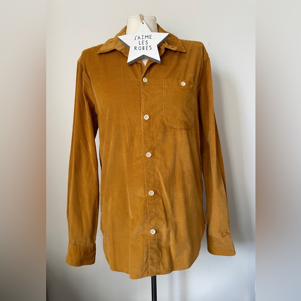 ALBAM Golden Rust Corduroy Button Down Shirt